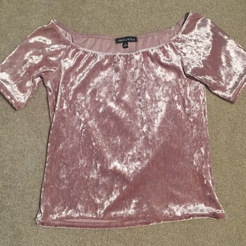 Off the shoulder velvet top